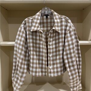 Versona Tan and Cream Checkered Jacket